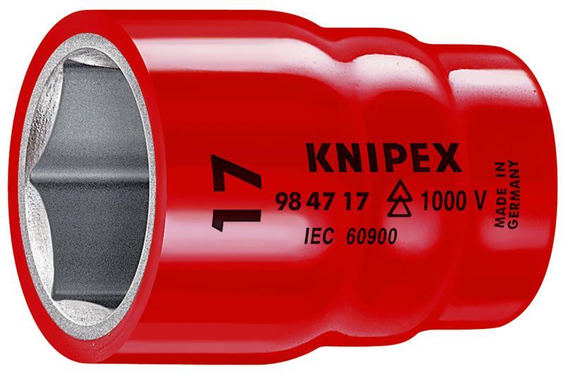 KNIPEX 98 47 16 Steckschlüsseleinsatz für Sechskantschrauben mit Innenvierkant 1/2" 55 mm