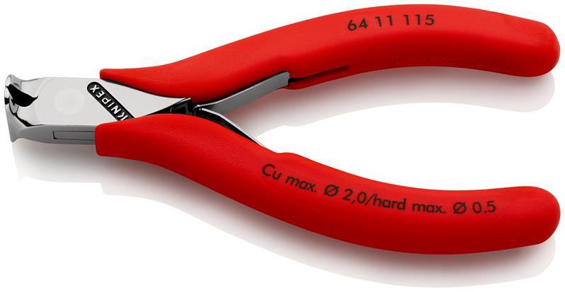 Elektronikvornschn.L.115mm Form 1 Facette nein spiegelpol.Ku.-Überzug KNIPEX