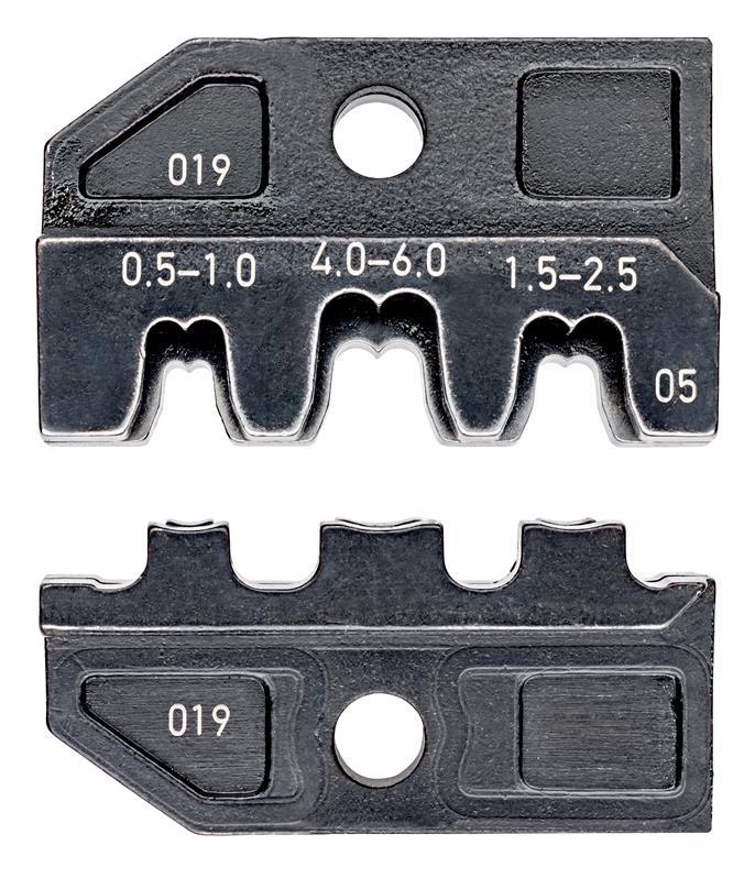KNIPEX 97 49 05 Crimpeinsatz für unisolierte, offene Steckverbinder (4,8 + 6,3 mm Steckerbreite) KNIPEX 97 49 05 Crimpeinsatz für unisolierte, offene Steckverbinder (4,8 + 6,3 mm Steckerbreite)
