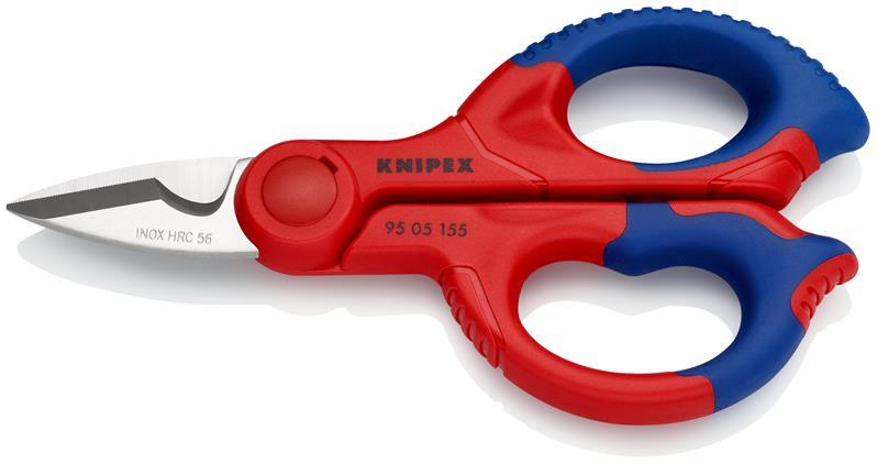 Elektriker-/Handwerkerschere L.155mm 2-K.-Hüllen KNIPEX