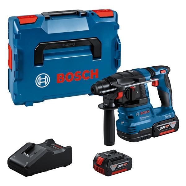 BOSCH Akku-Bohrhammer mit SDS plus GBH 18V-22, 2 x Akku GBA 18V 4.0Ah, L-BOXX