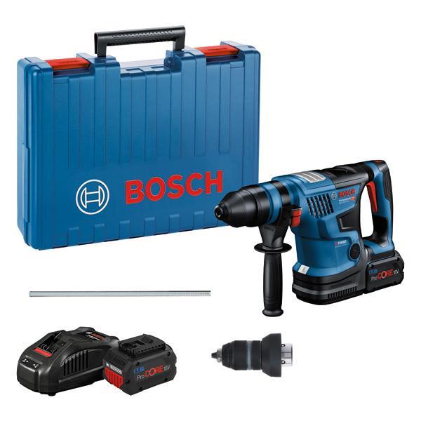 BOSCH Akku-Bohrhammer BITURBO mit SDS plus GBH 18V-34 CF mit 2x Akku ProCORE18V 5.5Ah