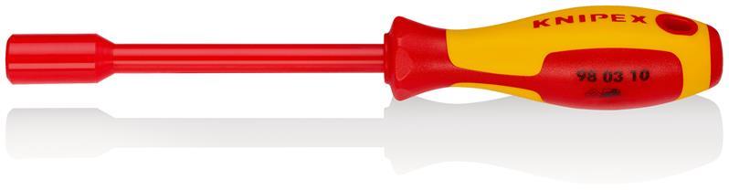 KNIPEX 98 03 10 Steckschlüssel mit Schraubendreher-Griff isoliert mit Mehrkomponenten-Hüllen, VDE-geprüft brüniert 237 mm KNIPEX 98 03 10 Steckschlüssel mit Schraubendreher-Griff isoliert mit Mehrkomponenten-Hüllen, VDE-geprüft brüniert 237 mm
