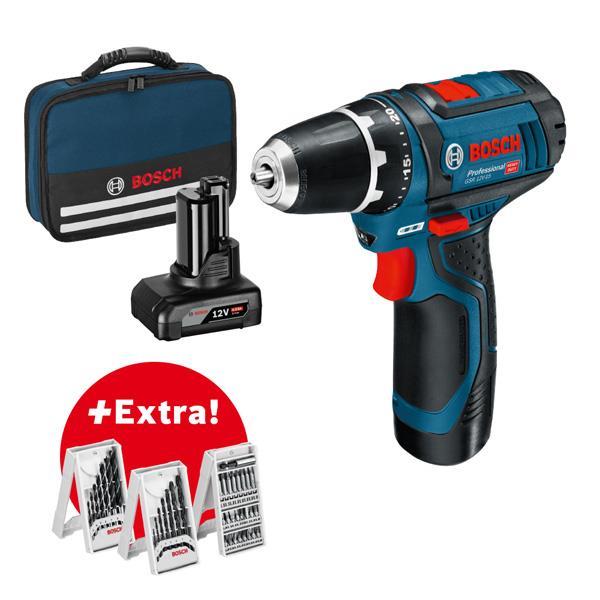 BOSCH Akku-Bohrschrauber GSR 12V-15, mit 1 x 2.0 Ah, 1 x 4.0 Ah, Zubehör-Set in Tasche BOSCH Akku-Bohrschrauber GSR 12V-15, mit 1 x 2.0 Ah, 1 x 4.0 Ah, Zubehör-Set in Tasche