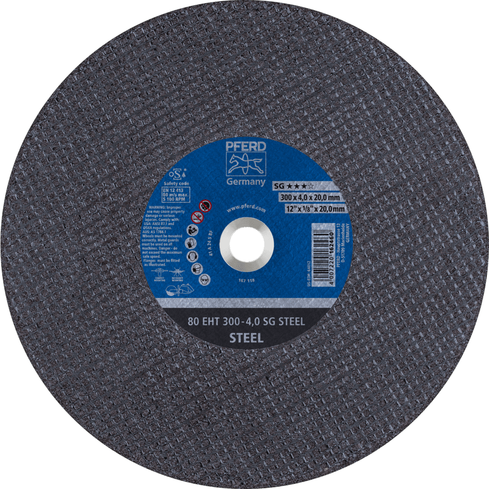 PFERD Trennscheibe Trennschleifer EHT 300x4,0x20mm SG STEEL für Stahl (80 m/s) PFERD Trennscheibe Trennschleifer EHT 300x4,0x20mm SG STEEL für Stahl (80 m/s)
