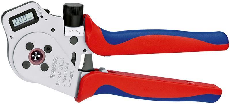 KNIPEX 97 52 65 DG A Vierdornpresszange für gedrehte Kontakte mit Mehrkomponenten-Hüllen verchromt 250 mm