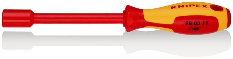KNIPEX 98 03 11 Steckschlüssel mit Schraubendreher-Griff isoliert mit Mehrkomponenten-Hüllen, VDE-geprüft brüniert 237 mm KNIPEX 98 03 11 Steckschlüssel mit Schraubendreher-Griff isoliert mit Mehrkomponenten-Hüllen, VDE-geprüft brüniert 237 mm