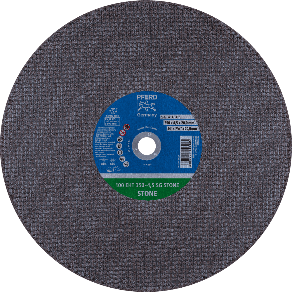 PFERD Trennscheibe Trennschleifer EHT 350x4,5x20mm SG STONE für Stein (100 m/s) PFERD Trennscheibe Trennschleifer EHT 350x4,5x20mm SG STONE für Stein (100 m/s)