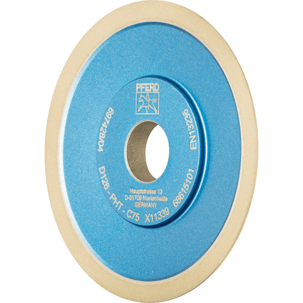 PFERD Diamant-Schleifscheibe Kunstharz 4BT9 PHT 125 mm D126 (mittel) Trockenschliff PFERD Diamant-Schleifscheibe Kunstharz 4BT9 PHT 125 mm D126 (mittel) Trockenschliff