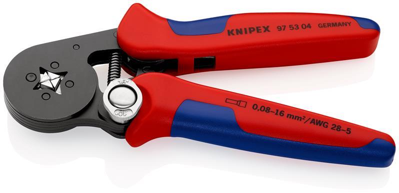 KNIPEX 97 53 04 SB Selbsteinstellende Crimpzange für Aderendhülsen mit Seiteneinführung mit Mehrkomponenten-Hüllen brüniert 180 