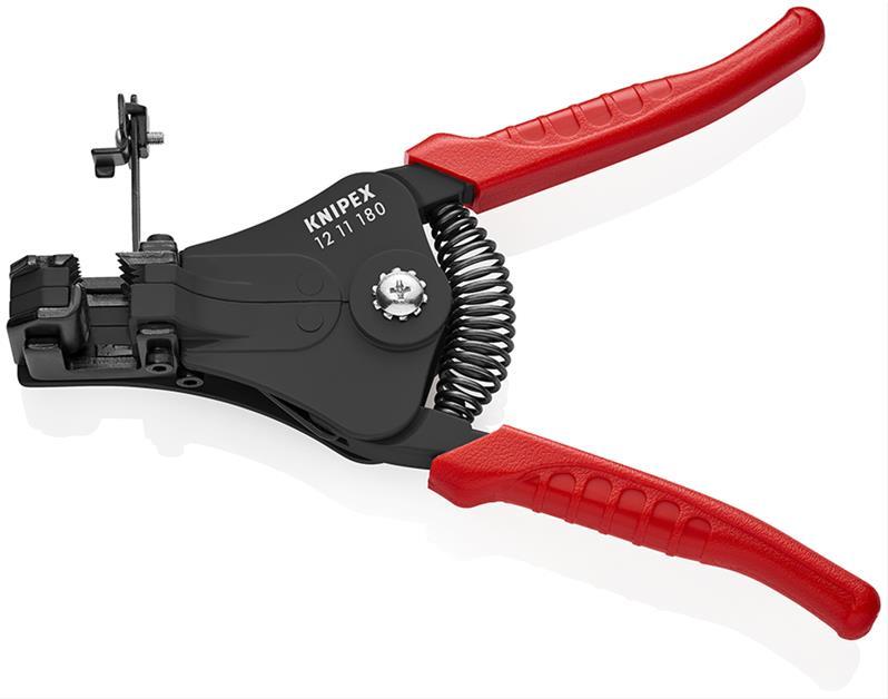 KNIPEX 12 11 180 Abisolierzange mit Formmessern mit Kunststoff-Griffhüllen schwarz lackiert 180 mm KNIPEX 12 11 180 Abisolierzange mit Formmessern mit Kunststoff-Griffhüllen schwarz lackiert 180 mm