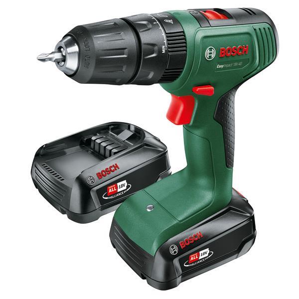 BOSCH Akku-Bohrschrauber EasyImpact 18V-40, 2 x Akku PBA 18V 2.0Ah