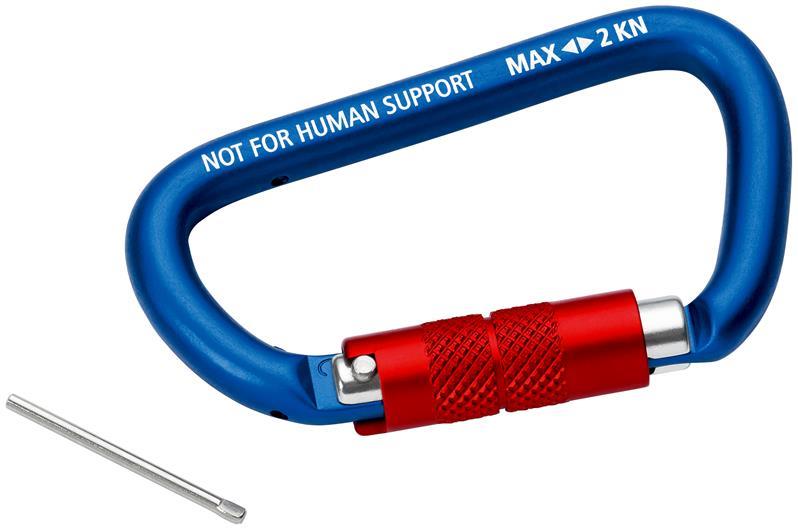 Materialkarabiner L.81mm m.Schraubverschluss blau besch.KNIPEX