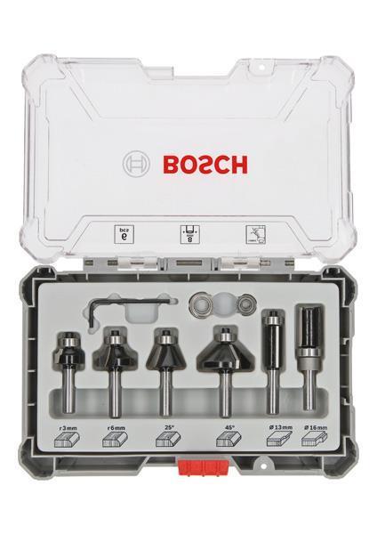 BOSCH 6-teiliges Rand- und Kantenfräser-Set, 8-mm-Schaft