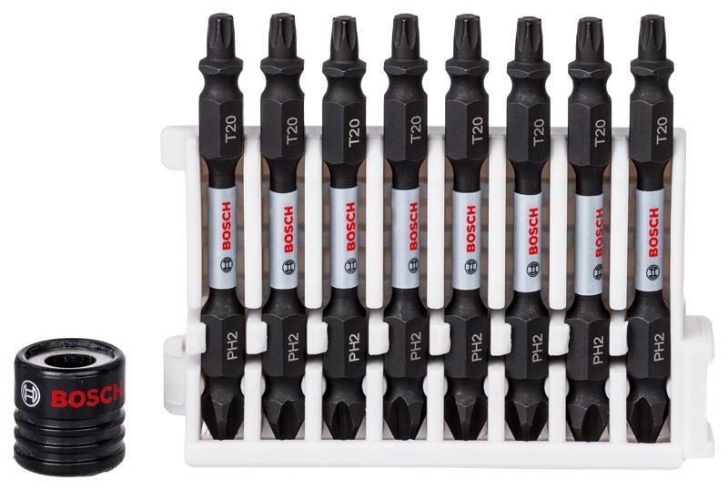 BOSCH Doppelklingenbit-Set Impact Control, 9-teilig, PH2-T20, 65 mm, Magnethülse BOSCH Doppelklingenbit-Set Impact Control, 9-teilig, PH2-T20, 65 mm, Magnethülse
