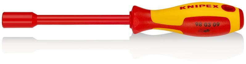 KNIPEX 98 03 09 Steckschlüssel mit Schraubendreher-Griff isoliert mit Mehrkomponenten-Hüllen, VDE-geprüft brüniert 237 mm KNIPEX 98 03 09 Steckschlüssel mit Schraubendreher-Griff isoliert mit Mehrkomponenten-Hüllen, VDE-geprüft brüniert 237 mm