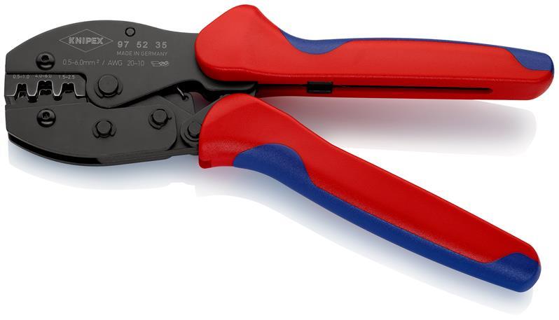 KNIPEX 97 52 35 SB PreciForce® Crimpzange mit Mehrkomponenten-Hüllen brüniert 220 mm (SB-Karte/Blister)