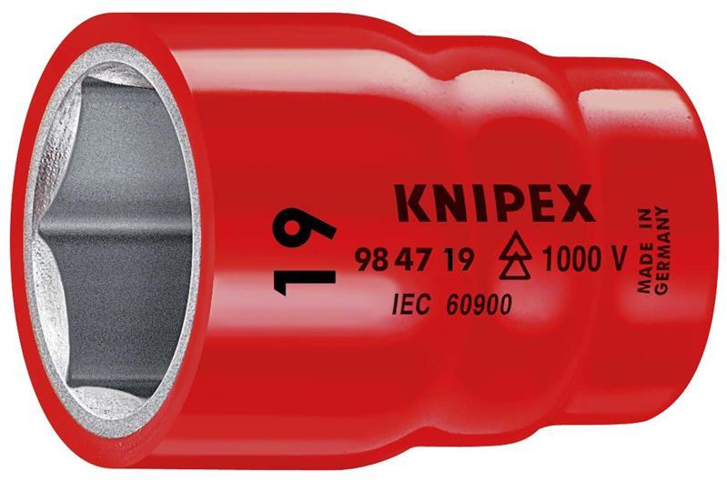 KNIPEX 98 47 19 Steckschlüsseleinsatz für Sechskantschrauben mit Innenvierkant 1/2" 54 mm