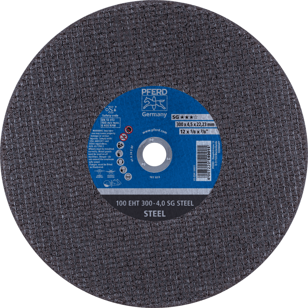 PFERD Trennscheibe Trennschleifer EHT 300x4,0x22,23 mm SG STEEL für Stahl (100 m/s) PFERD Trennscheibe Trennschleifer EHT 300x4,0x22,23 mm SG STEEL für Stahl (100 m/s)