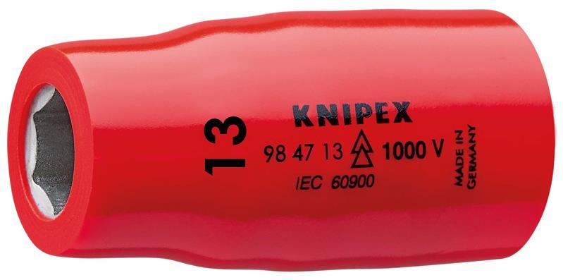 KNIPEX 98 47 13 Steckschlüsseleinsatz für Sechskantschrauben mit Innenvierkant 1/2" 55 mm