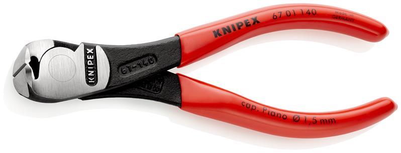 Kraftvornschneider Gesamt-L.140mm Kopf pol.Ku.-Überzug KNIPEX