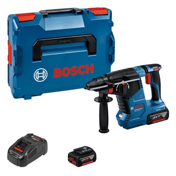 BOSCH Akku-Bohrhammer mit SDS plus GBH 18V-24 C, 2 Akku, Schnellladeg., L-BOXX