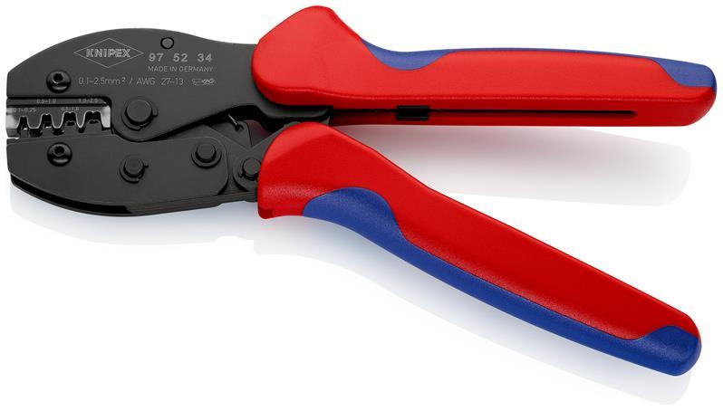 KNIPEX 97 52 34 SB PreciForce® Crimpzange mit Mehrkomponenten-Hüllen brüniert 220 mm (SB-Karte/Blister)