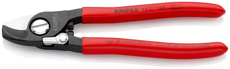KNIPEX 95 21 165 Kabelschere mit Öffnungsfeder mit Kunststoff überzogen brüniert 165 mm KNIPEX 95 21 165 Kabelschere mit Öffnungsfeder mit Kunststoff überzogen brüniert 165 mm
