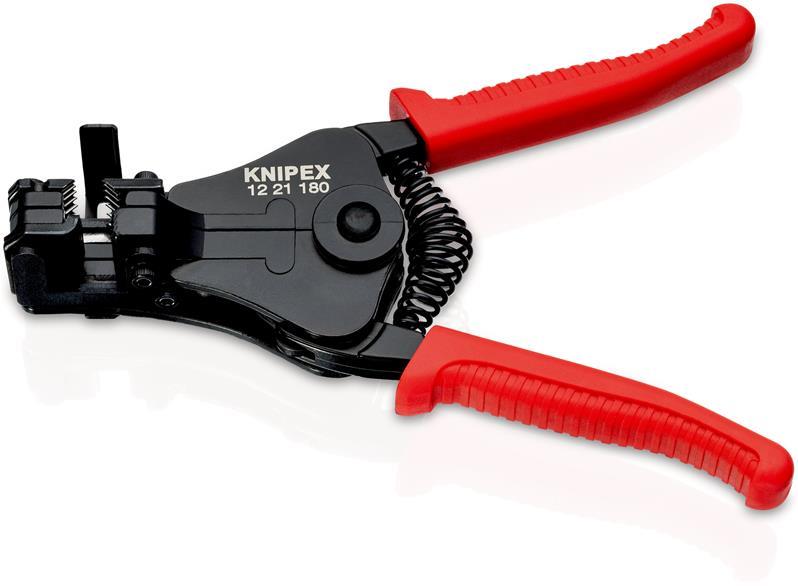 KNIPEX 12 21 180 SB Abisolierzange mit Formmessern mit Kunststoff-Griffhüllen schwarz lackiert 180 mm (SB-Karte/Blister) KNIPEX 12 21 180 SB Abisolierzange mit Formmessern mit Kunststoff-Griffhüllen schwarz lackiert 180 mm (SB-Karte/Blister)