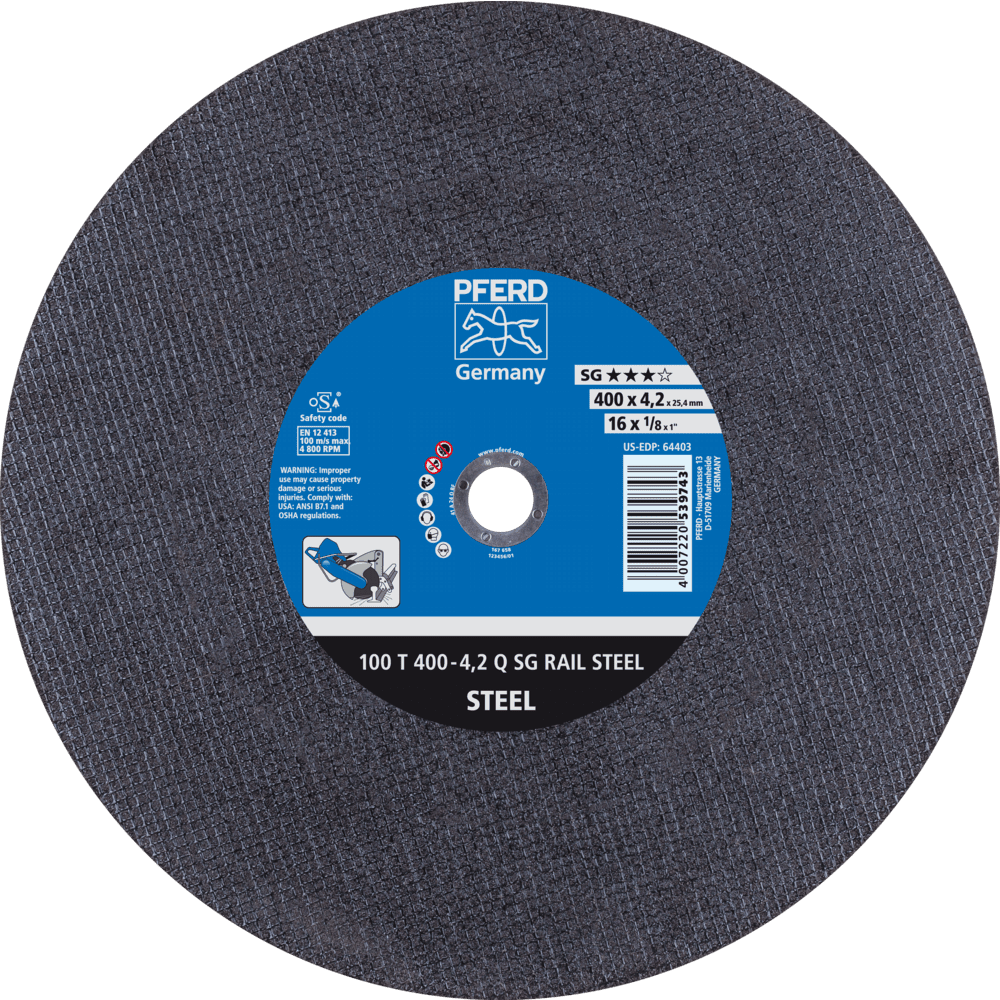 PFERD Schienentrennscheibe T 400x4,2x25,4 mm Leistungslinie SG RAIL für Eisenbahnschienen PFERD Schienentrennscheibe T 400x4,2x25,4 mm Leistungslinie SG RAIL für Eisenbahnschienen