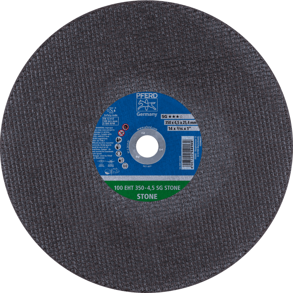 PFERD Trennscheibe Trennschleifer EHT 350x4,5x25,4 mm SG STONE für Stein (100 m/s) PFERD Trennscheibe Trennschleifer EHT 350x4,5x25,4 mm SG STONE für Stein (100 m/s)
