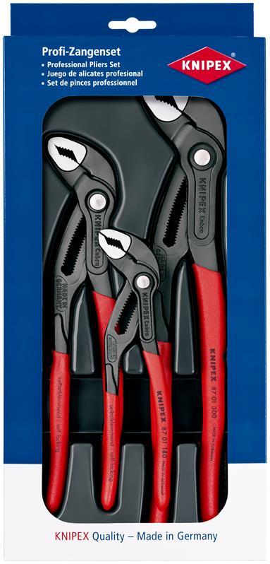 Zangensatz Cobra®-Paket Inh.3tlg.grau atram.Kunststofftiefziehteil KNIPEX