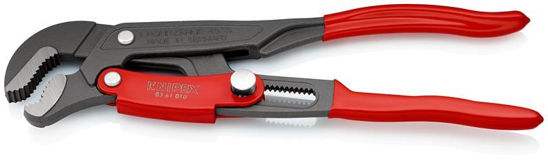 KNIPEX 83 61 010 Rohrzange S-Maul mit Schnelleinstellung mit Kunststoff überzogen grau pulverbeschichtet 330 mm