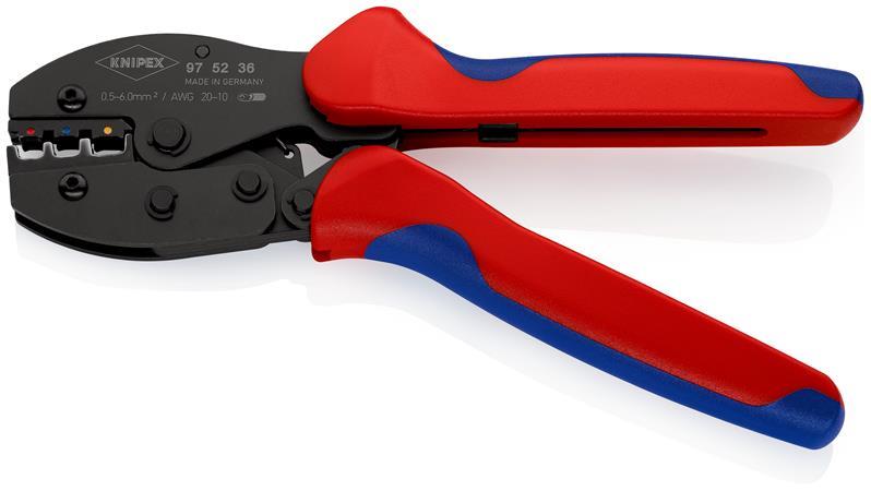 KNIPEX 97 52 36 SB PreciForce® Crimpzange mit Mehrkomponenten-Hüllen brüniert 220 mm (SB-Karte/Blister)