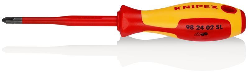 KNIPEX 98 24 02 SL Schraubendreher (Slim) für Kreuzschlitzschrauben Phillips® isolierender Mehrkomponenten-Griff, VDE-geprüft br KNIPEX 98 24 02 SL Schraubendreher (Slim) für Kreuzschlitzschrauben Phillips® isolierender Mehrkomponenten-Griff, VDE-geprüft br