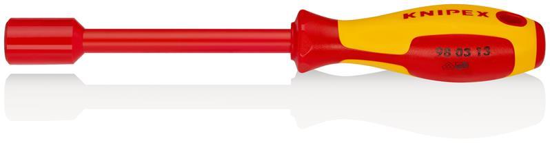KNIPEX 98 03 13 Steckschlüssel mit Schraubendreher-Griff isoliert mit Mehrkomponenten-Hüllen, VDE-geprüft brüniert 237 mm KNIPEX 98 03 13 Steckschlüssel mit Schraubendreher-Griff isoliert mit Mehrkomponenten-Hüllen, VDE-geprüft brüniert 237 mm