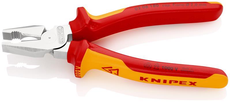 Kraftkombizange L.180mm verchr.Mehrkomp.-Hüllen VDE KNIPEX