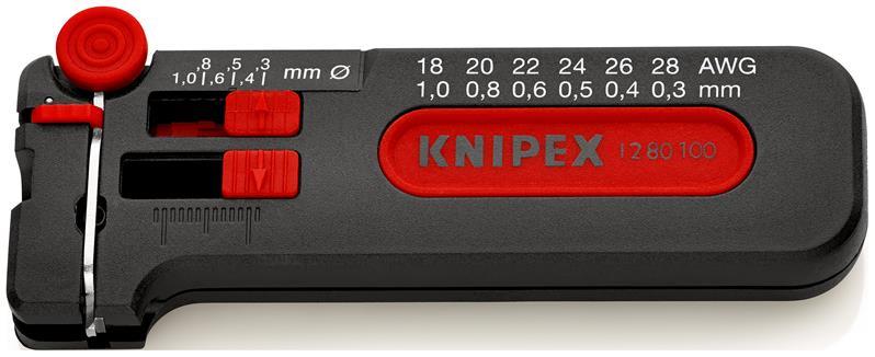 KNIPEX 12 80 100 SB Mini-Abisolierwerkzeug  100 mm