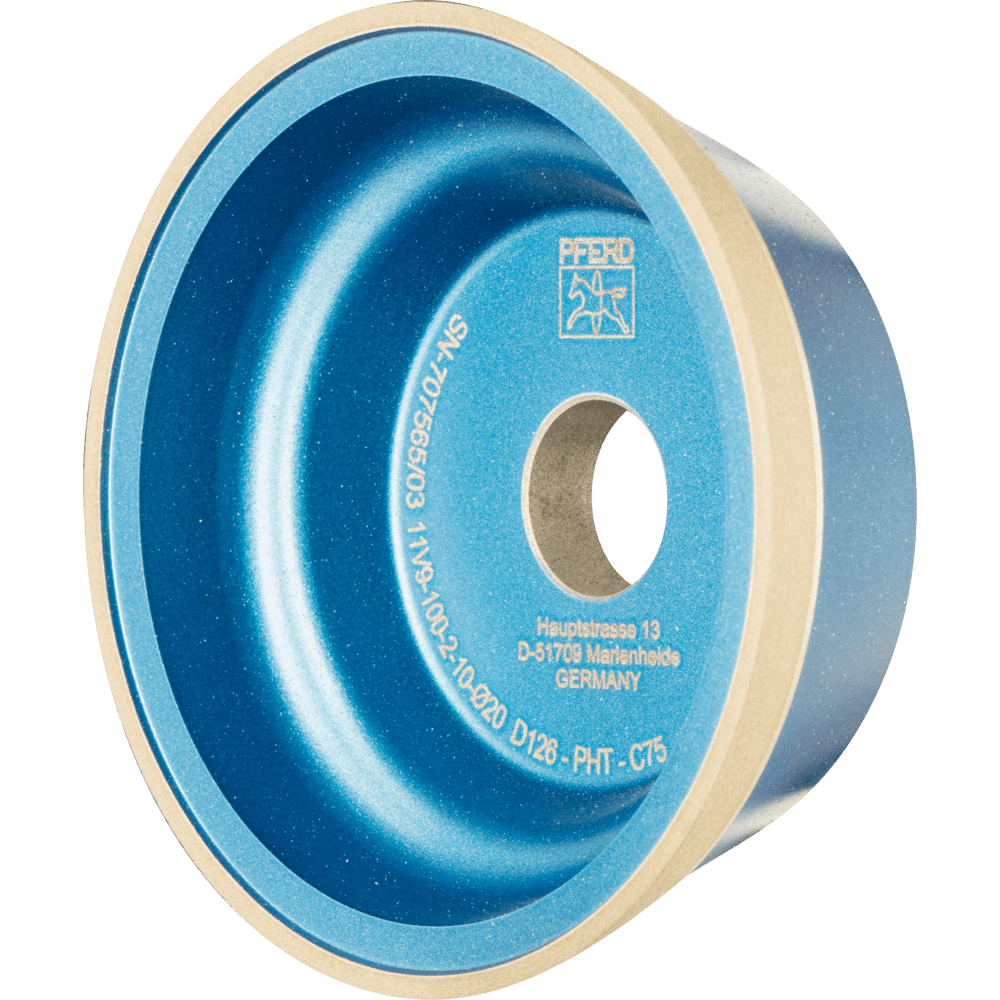 PFERD Diamant-Schleifscheibe Kunstharz 11V9 PHT 125 mm D126 (mittel) Trockenschliff PFERD Diamant-Schleifscheibe Kunstharz 11V9 PHT 125 mm D126 (mittel) Trockenschliff