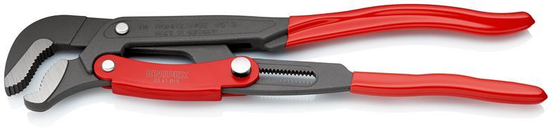 KNIPEX 83 61 015 Rohrzange S-Maul mit Schnelleinstellung mit Kunststoff überzogen grau pulverbeschichtet 420 mm