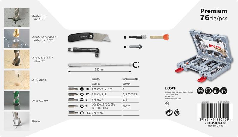 BOSCH 76-tlg. Premium X-Line Bohrer- und Schrauber-Set