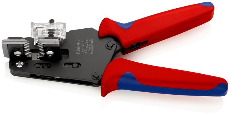 KNIPEX 12 12 10 Präzisions-Abisolierzange mit Formmessern mit Mehrkomponenten-Hüllen brüniert 195 mm