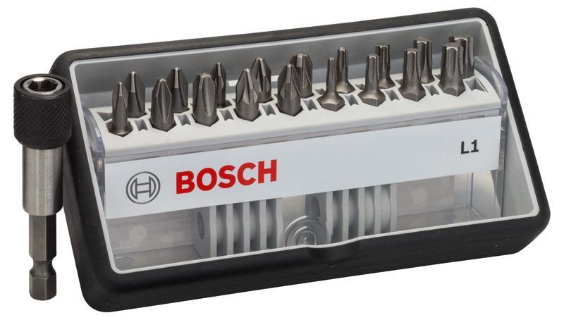 BOSCH 18+1-tlg. Schrauberbit-Set, Robust Line, L PH/PZ/T, Extra Hard-Ausführung