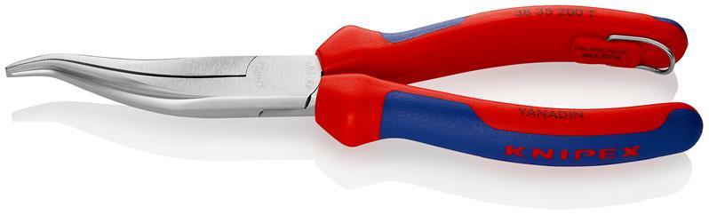 KNIPEX 38 35 200 T Mechanikerzange mit Mehrkomponenten-Hüllen, mit integrierter Befestigungsöse zum Anbringen einer Absturzsiche