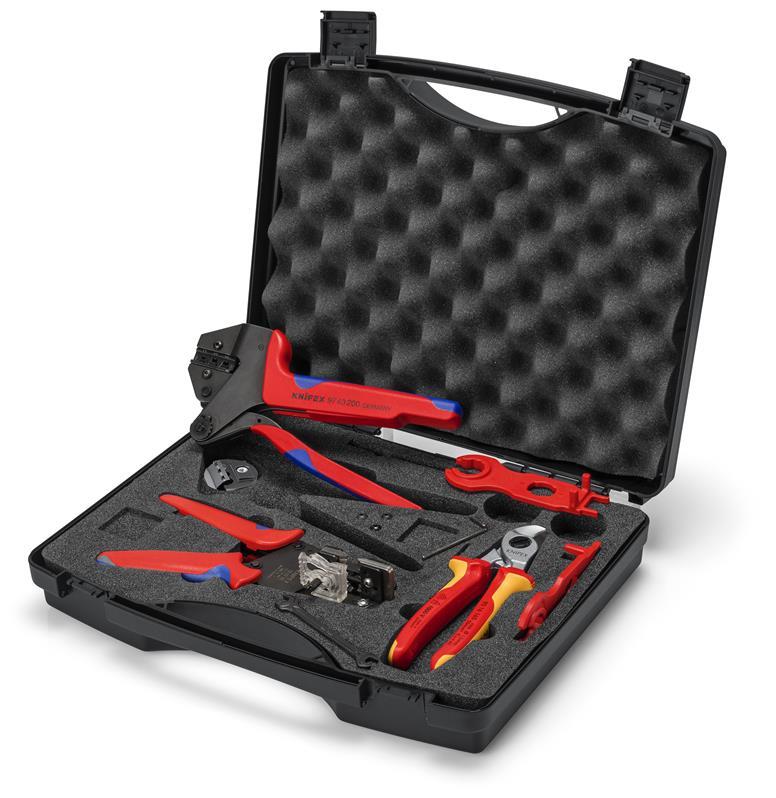 KNIPEX 97 91 04 V01 Werkzeugkoffer für Photovoltaik für Solar-Steckverbinder MC4 (Multi-Contact) 7-teilig