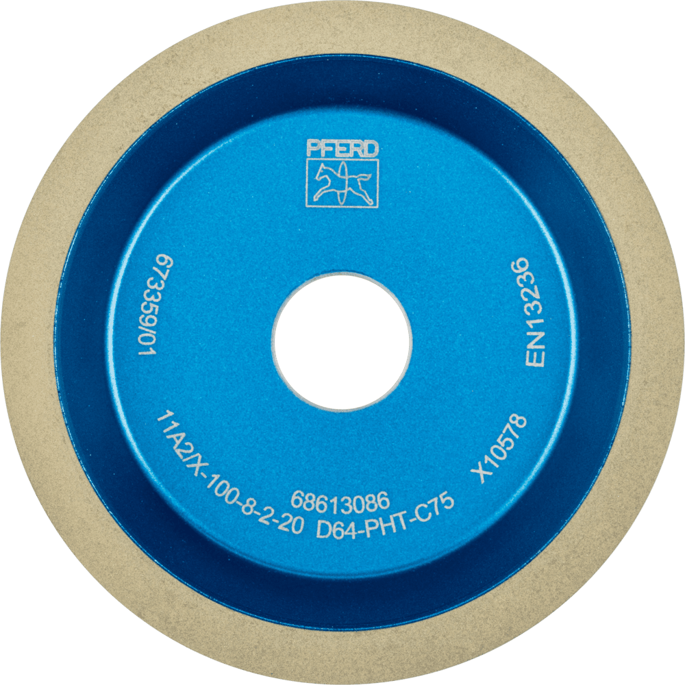 PFERD Diamant-Schleifscheibe Kunstharz 11A2/60° PHT 125 mm D64 (fein) Trockenschliff PFERD Diamant-Schleifscheibe Kunstharz 11A2/60° PHT 125 mm D64 (fein) Trockenschliff