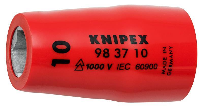 KNIPEX 98 37 10 Steckschlüsseleinsatz für Sechskantschrauben mit Innenvierkant 3/8" 42 mm