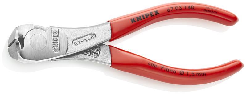 KNIPEX 67 03 140 Kraft-Vornschneider mit Kunststoff überzogen verchromt 145 mm