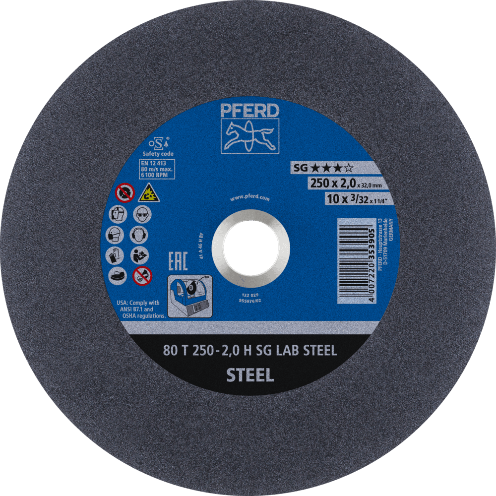PFERD Labortrennscheibe T 250x2x32 mm Leistungslinie SG LAB STEEL für Stahl PFERD Labortrennscheibe T 250x2x32 mm Leistungslinie SG LAB STEEL für Stahl