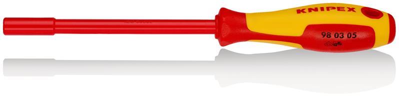 KNIPEX 98 03 05 Steckschlüssel mit Schraubendreher-Griff isoliert mit Mehrkomponenten-Hüllen, VDE-geprüft brüniert 230 mm KNIPEX 98 03 05 Steckschlüssel mit Schraubendreher-Griff isoliert mit Mehrkomponenten-Hüllen, VDE-geprüft brüniert 230 mm